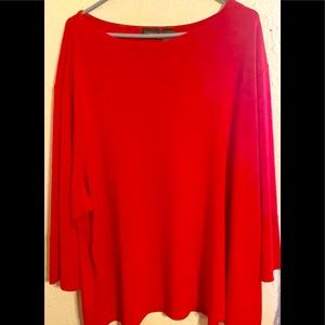 Red 3/4 sleeve blouse